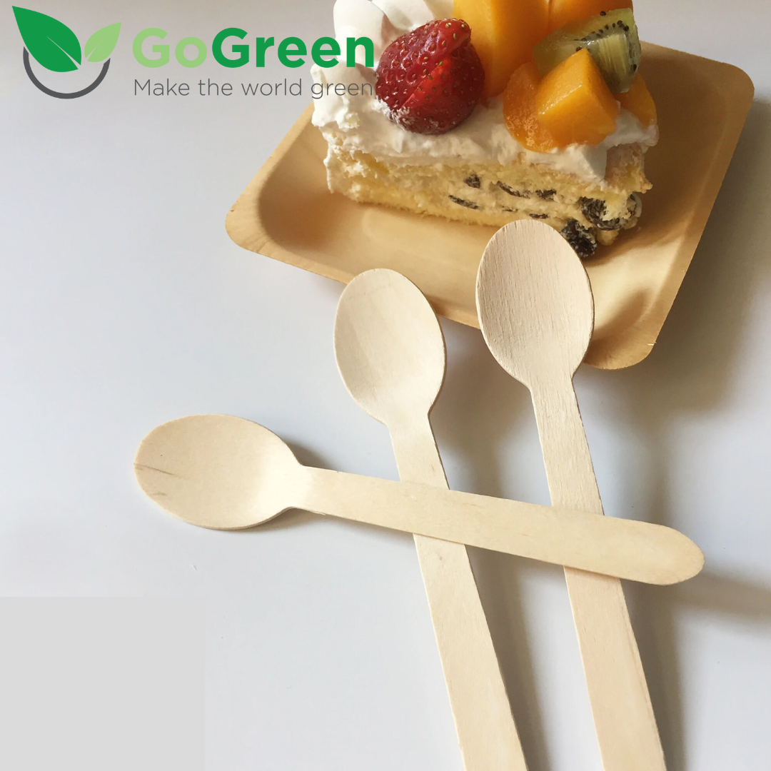 Biodegradable Wooden Spoons – Eco-Friendly & Food-Safe (Pack of 100)